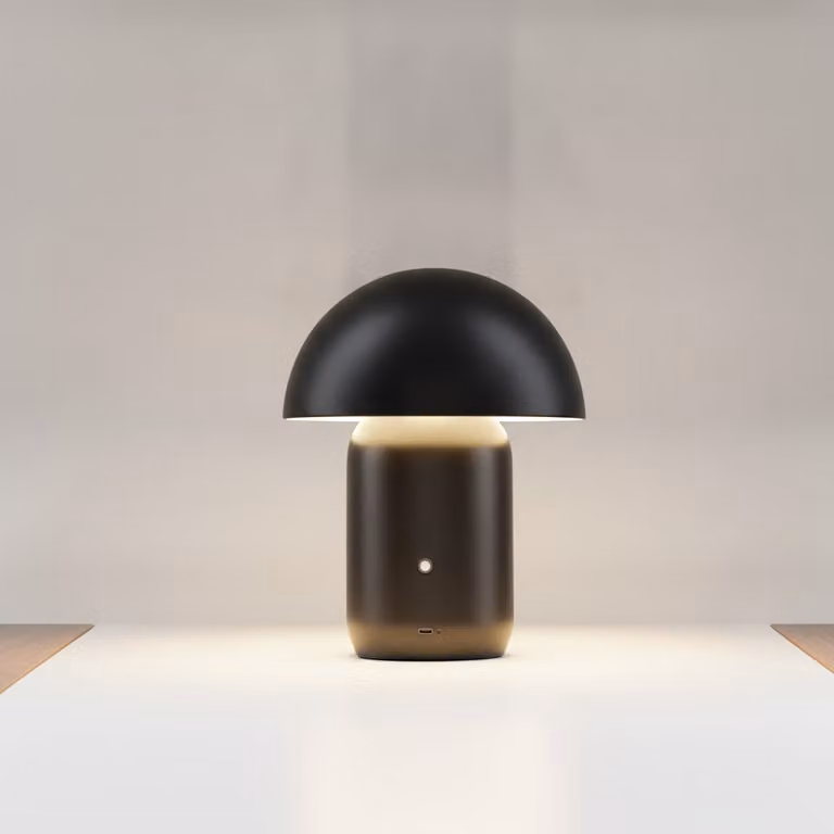 Lyora Design tafellamp Pois oplaadbaar zwart met LED en touchfunctie, Diameter: 20 cm