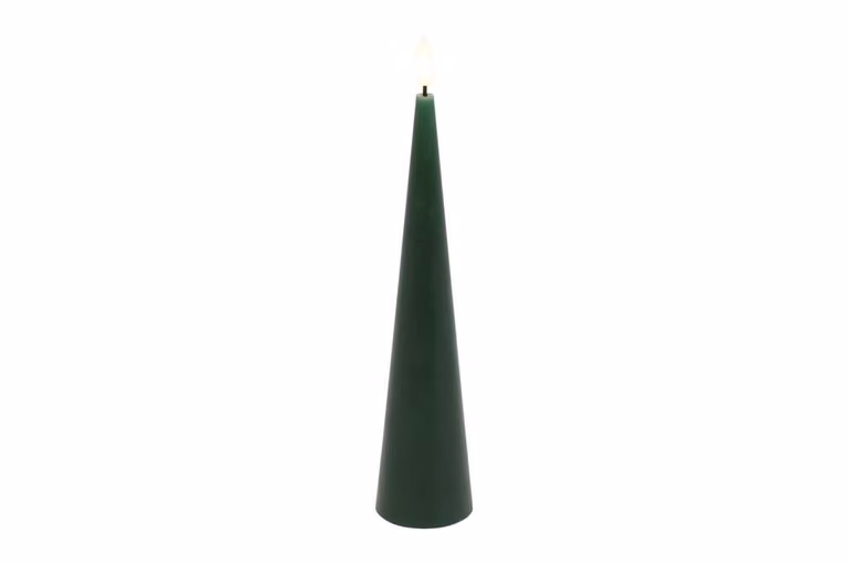 Countryfield Led kaars Lyon kegel dennen groen D 5 cm H 25 cm