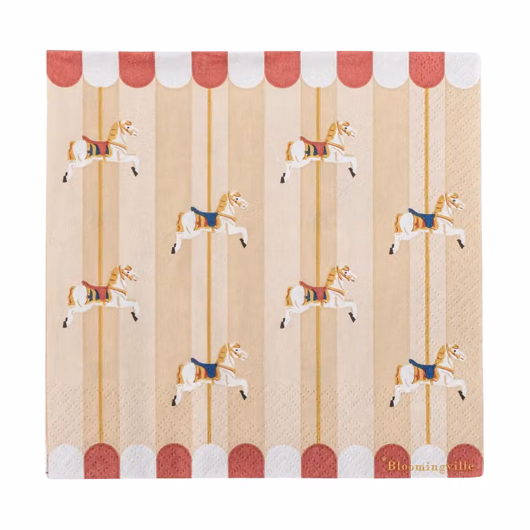 Bloomingville Servetten Draaimolen Natuur 33x33 cm 20-pack