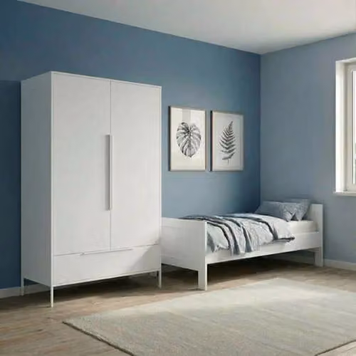 Born Lucky Tienerkamer Noel Wit - 2 Delig Set met Santiago Kledingkast