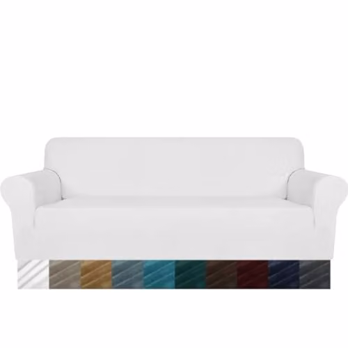 MAXIJIN Velour Grote Bankovertrek voor 4-zits Sofa, XL, Wit