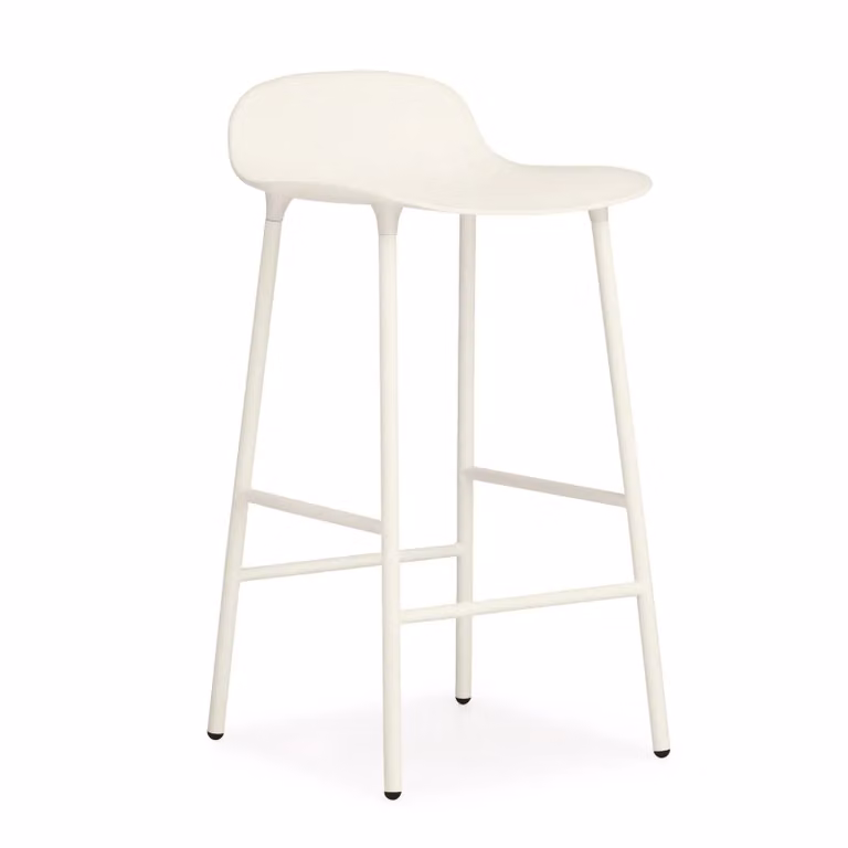 Normann Copenhagen Form barkruk met metalen poten wit