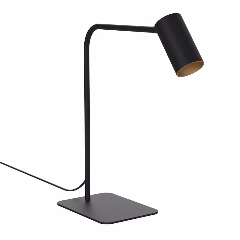 Nowodvorski Lyora Mono bureaulamp zwart en goud/messing met GU10 fitting