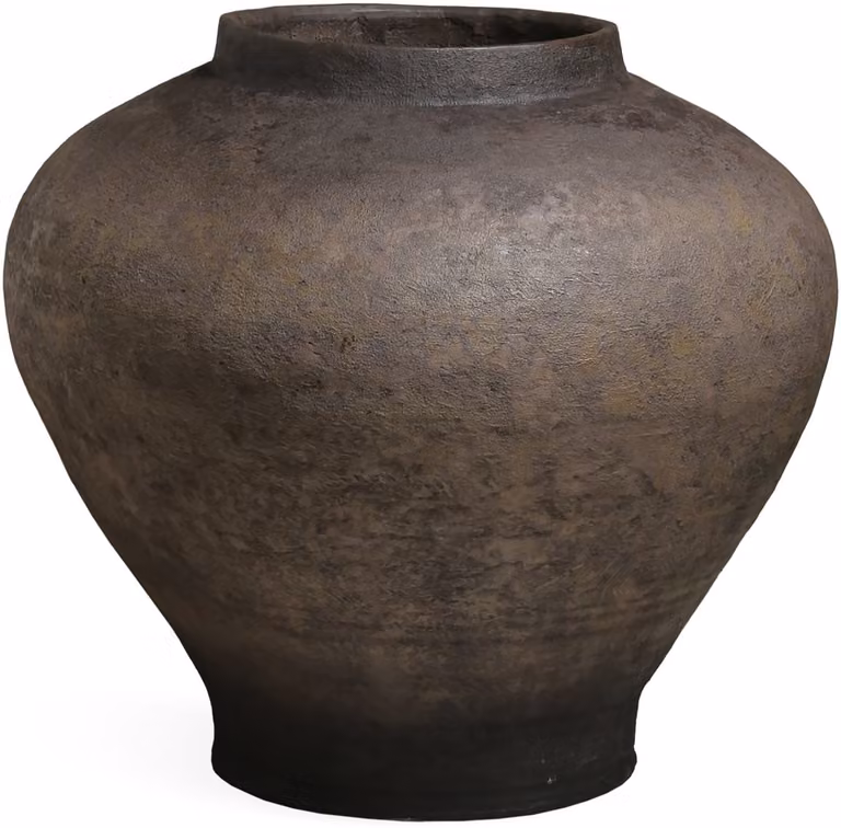 PTMD Nakela Vintage Jar Pot Fiber Cement Donkerbruin