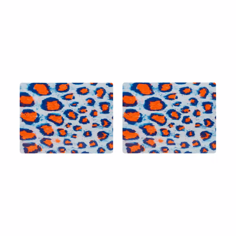 Hem Monster placemat 2-pack Coral-white-ultramarine blue B/D: 30 x 40 cm