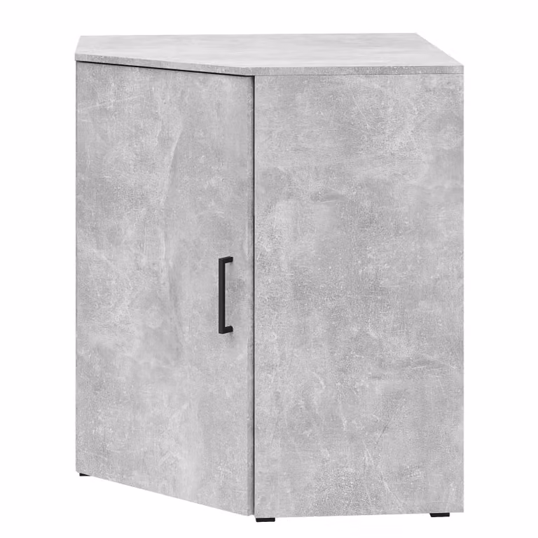 home24 Hoekkast Hick 83 cm grijs met betonlook en houteffect