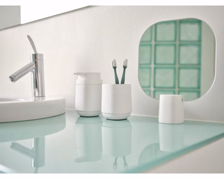 Zone Denmark Time tafellamp spiegel, wit, beton en glas
