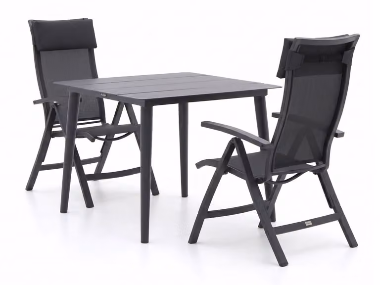 Bellagio 3-delige tuinset voor 2 personen van gepoedercoat aluminium in antraciet