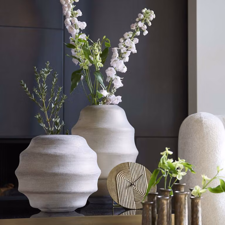 Light & Living Vaas Nayoro Glas Lichtbruin Rond Breedte: 32,5 cm, Hoogte: 29 cm