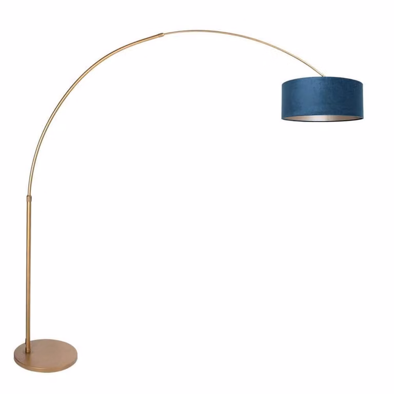 Steinhauer Booglamp Sparkled Light brons met blauwe kap Ø 45 cm