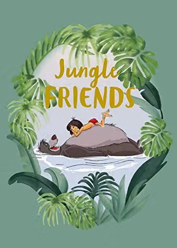 Komar Disney Jungle Book Friends Wandafbeelding voor de kinderkamer, Breedte: 50 cm, Hoogte: 70 cm