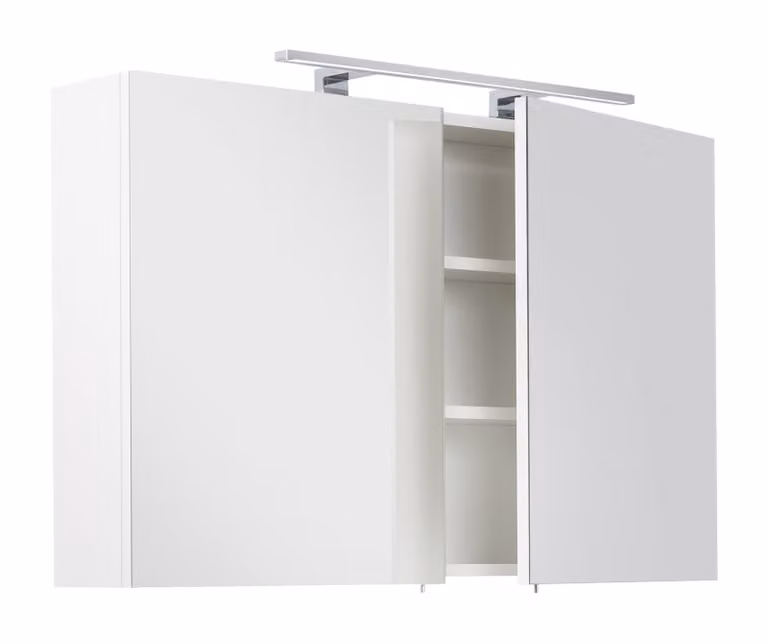Posseik spiegelkast VIVA met LED-verlichting, wit, Breedte: 100 cm