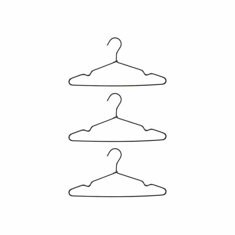 House Doctor Wire kledinghanger 3-pack Donkergrijs