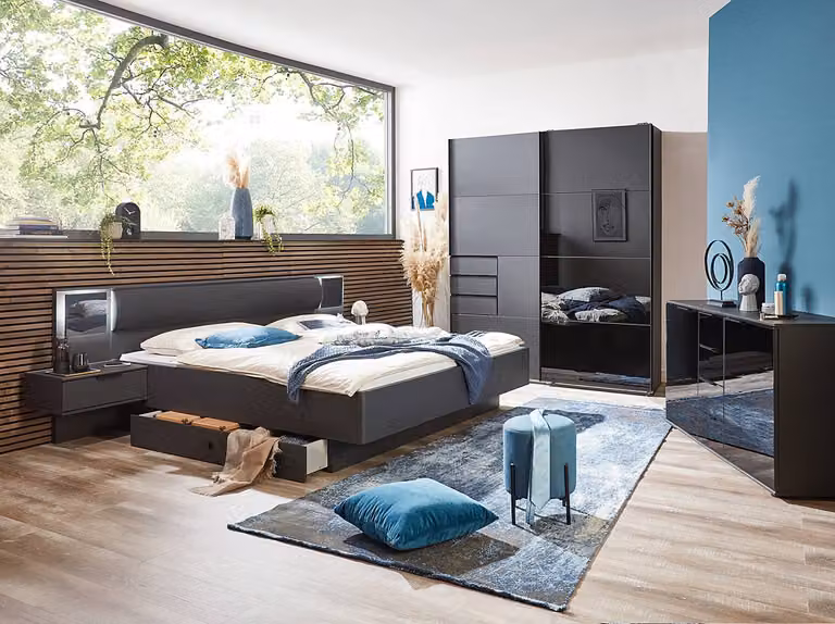 home24 Bedlade Barcelona set van 2 grijs B/D/H: 141 x 20 x 61 cm