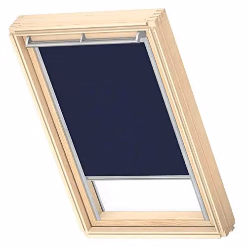 VELUX Verduisterend Rolgordijn MK08 Donkerblauw met Grijze Geleiders