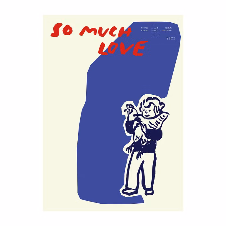 Paper Collective So Much Love Chicken poster B/D: 30 x 40 cm