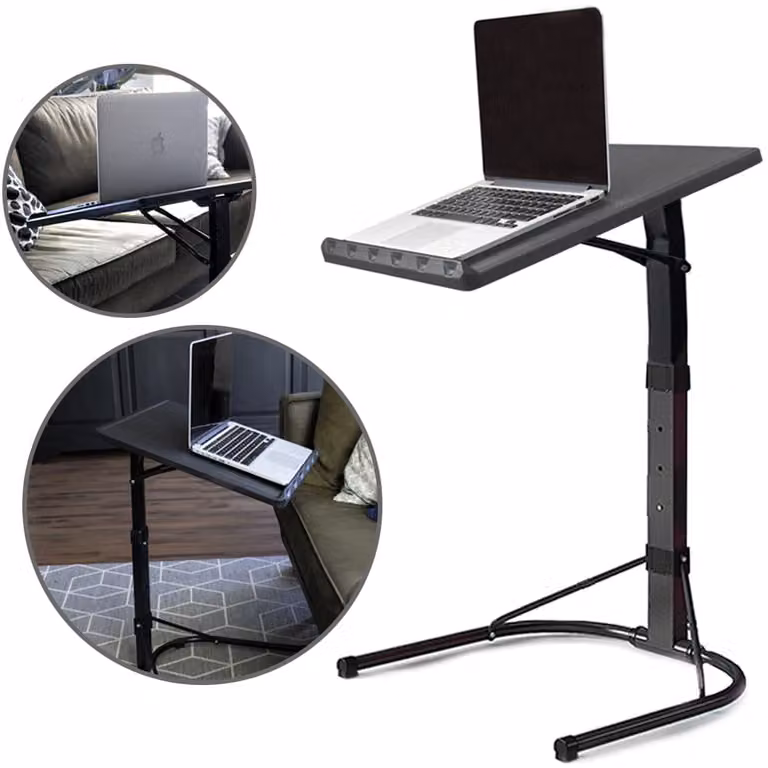 QUVIO Bijzettafel laptop - Hoogte verstelbaar - Grijs