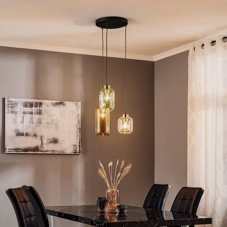 TK Lighting Glazen hanglamp Marco Green, modern, dimbaar, groen/bruin/transparant