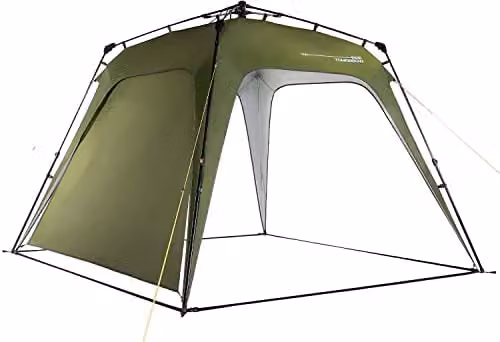 Lumaland Outdoor paviljoen donkergroen, 2,5 x 2,5 m, waterdicht en uv-bescherming, inclusief zijpaneel, tas en haringen