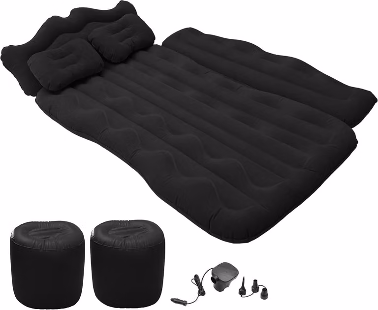 Dailygoods Luchtmatras Auto - Opblaasbaar Reisbed van PVC en Flocking - 170 x 110 x 14 cm
