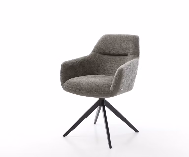 DELIFE Pejo-Flex Draaistoel met Bouclé Bekleding en Kruisframe - Zwart