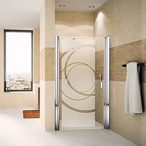 Zelfklevende ondoorzichtige raamfolie met rondingen design voor ramen en douchedeuren, 200 x 75 cm
