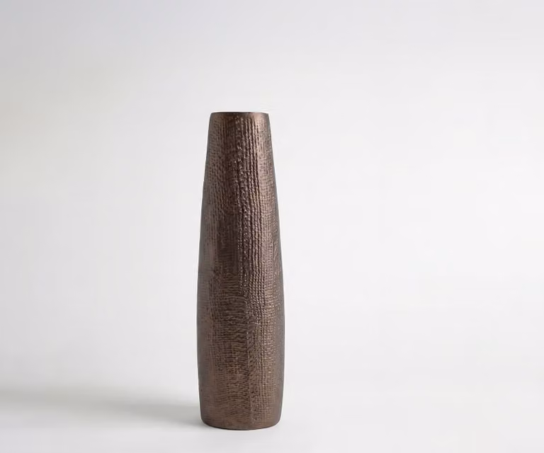 DELIFE Vaas Conico Aluminium Hämatit Gegoten B: 14 cm, D: 9 cm, H: 48 cm