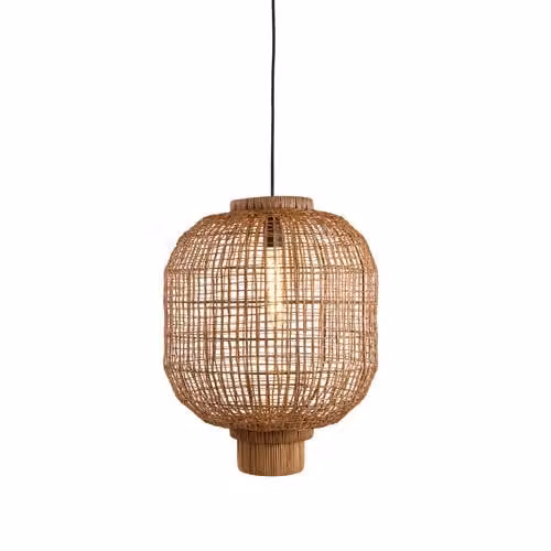 Light & Living Dorzan Hanglamp Bruin Rotan Metaal B/D/H: 42 x 42 x 53,5 cm