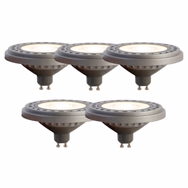 Set van 5 LUEDD GU10 LED lampen AR111 8W 750 lm 3000K Warm wit