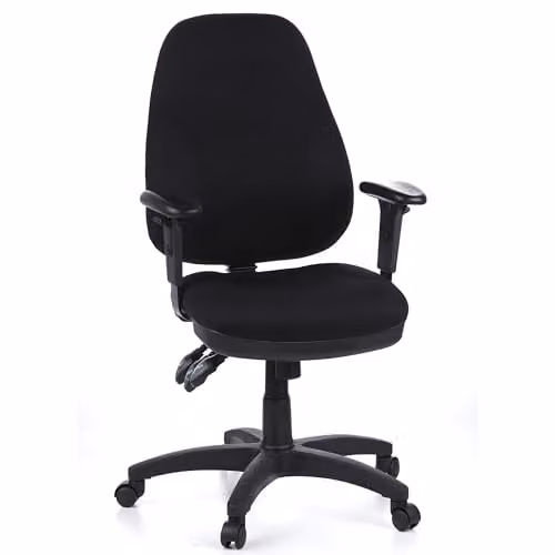hjh OFFICE Zenit Pro ergonomische bureaustoel met verstelbare armleuningen, zwart stof