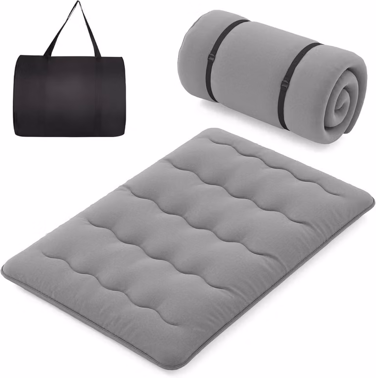 Costway Japanse futonmatras met wasbare hoes en draagtas, 140 x 200 cm
