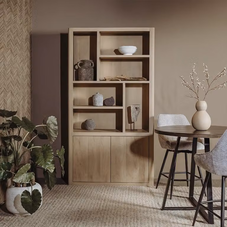 Tower Living Boekenkast Scandinavisch Design Mango Hout Bruin B: 120 cm, H: 220 cm, D: 45 cm