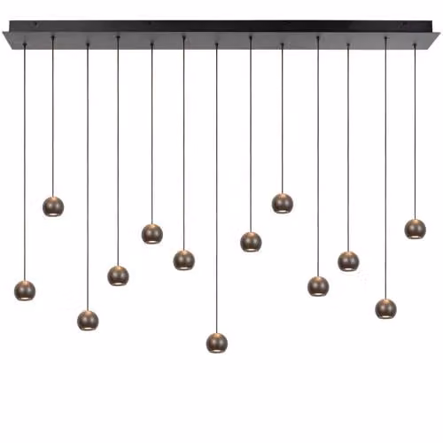 Lucide Montana aluminium dimbare LED hanglamp grijs B: 130 cm, D: 20 cm