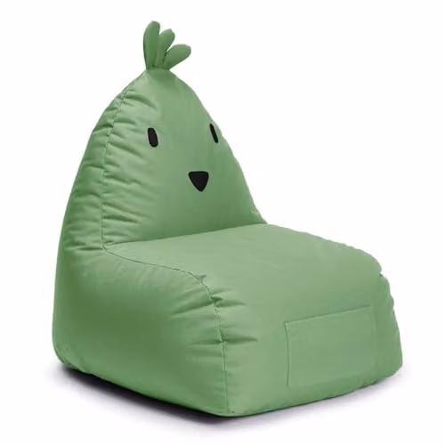 Lumaland Kinderzitzak Kicken Dierenfamilie - Groen - B/D/H: 80 x 75 x 75 cm