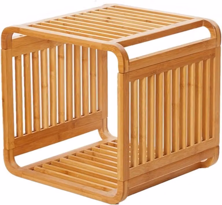 Bamboe vakkenkastje met 2 laags voor de badkamer, keuken of hal