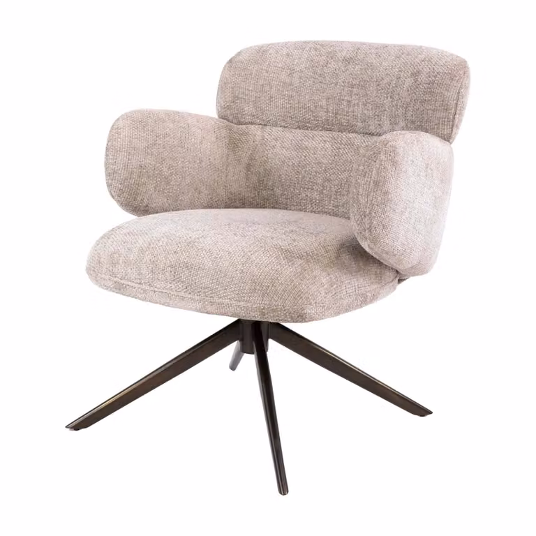 Lenu Nest of Nora Fauteuil - Draaibaar met auto-return - Zand-bruin
