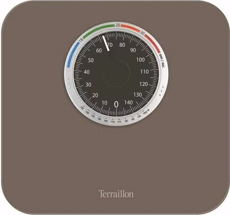 Terraillon Nautic Up mechanische personenweegschaal, 150 kg, lichtbruin-grijs