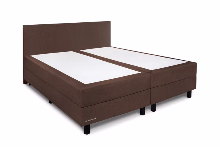Boxspring Isabella Notenbruin (Inari 24) van Beddenleeuw, B/D/H: 100 x 200 cm