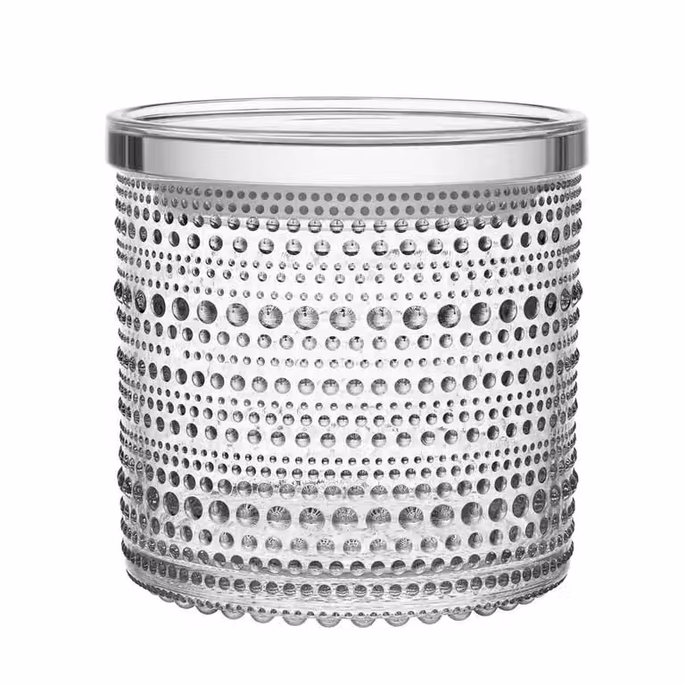 Iittala Kastehelmi voorraadpot, transparant glas, B: 11,6 cm, D: 11,4 cm, H: 11,6 cm