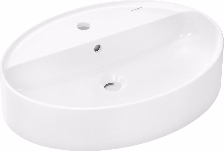 Hansgrohe Wastafelblad Xuniva D met kraangat en overloop, Wit, B: 60 cm, D: 45 cm