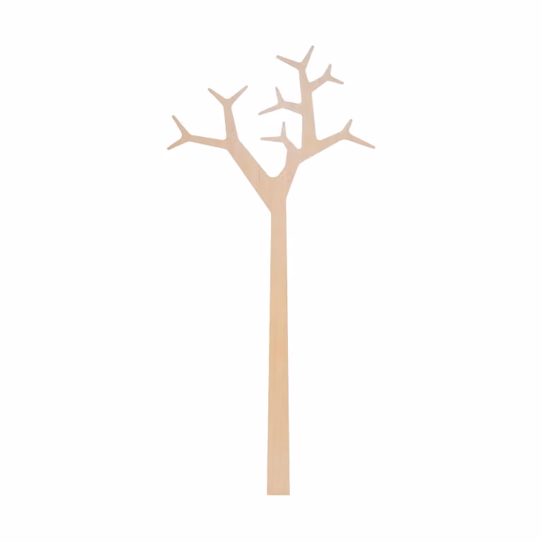 Swedese Tree wandgemonteerde kapstok van witgepigmenteerd grenenhout, 194 cm
