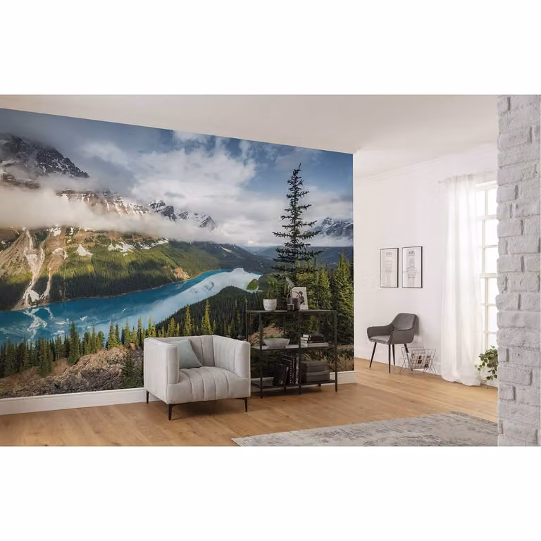 home24 Fotobehang Wonderland Canada, Multicolour/Blauw, B: 450 cm, H: 280 cm