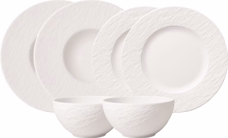 Villeroy & Boch Manufacture Rock Blanc 6-delige starterset dinnerware