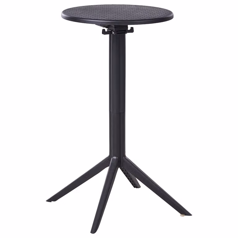 Beliani Legrena Ronde Tuintafel met Opklapbaar Blad - Zwart