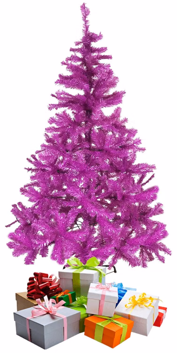 Mojawo Kerstboom Kunststof Dennenboom met Standaard, Paars/Roze, 180 cm