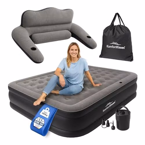 MKS Zelfopblazend luchtmatras voor 2 personen met geïntegreerde pomp, 150 x 200 cm