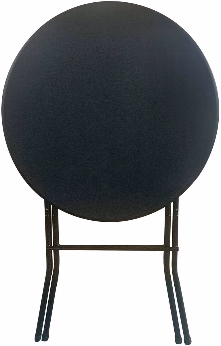 Giga Meubel Statafel Zwart Ø80cm - Inklapbaar - Incl. Statafelrok Zwart - B/D/H: 80 x 80 x 110 cm