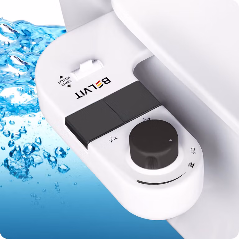 Belvit Bidet-opzetstuk voor toilet met verstelbare waterdruk en zelfreinigende spuitkop