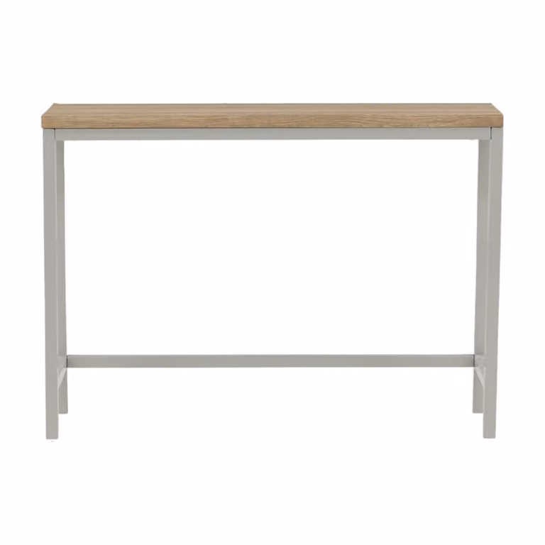 QUVIO Kiri Bijzettafel - Scandinavisch design - Grijs en natuur - B/D/H: 110 x 30 x 80 cm