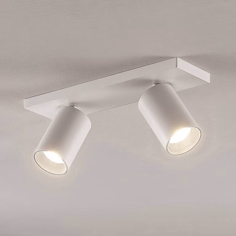 Arcchio Brinja moderne plafondspot met 2 lampen, wit, aluminium, dimbaar, GU10